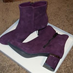 DKNY🌷PURPLE LEATHER BOOTS